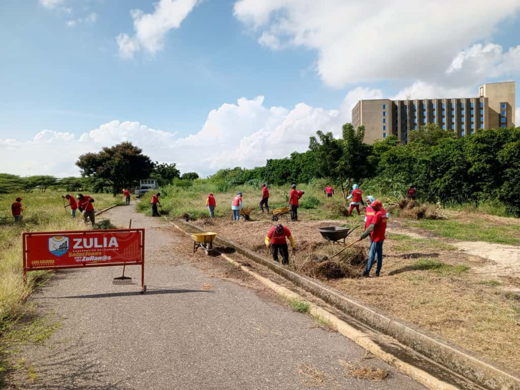 Continúan operativos de limpieza y embellecimiento en avenidas y espacios públicos de Maracaibo