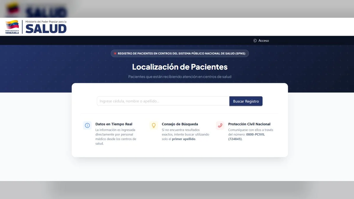 Gobierno Bolivariano habilitó plataforma para localizar a personas atendidas en centros de salud tras sismos